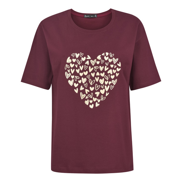 تی شرت آستین کوتاه زنانه باینت مدل 2261792 رنگ زرشکی