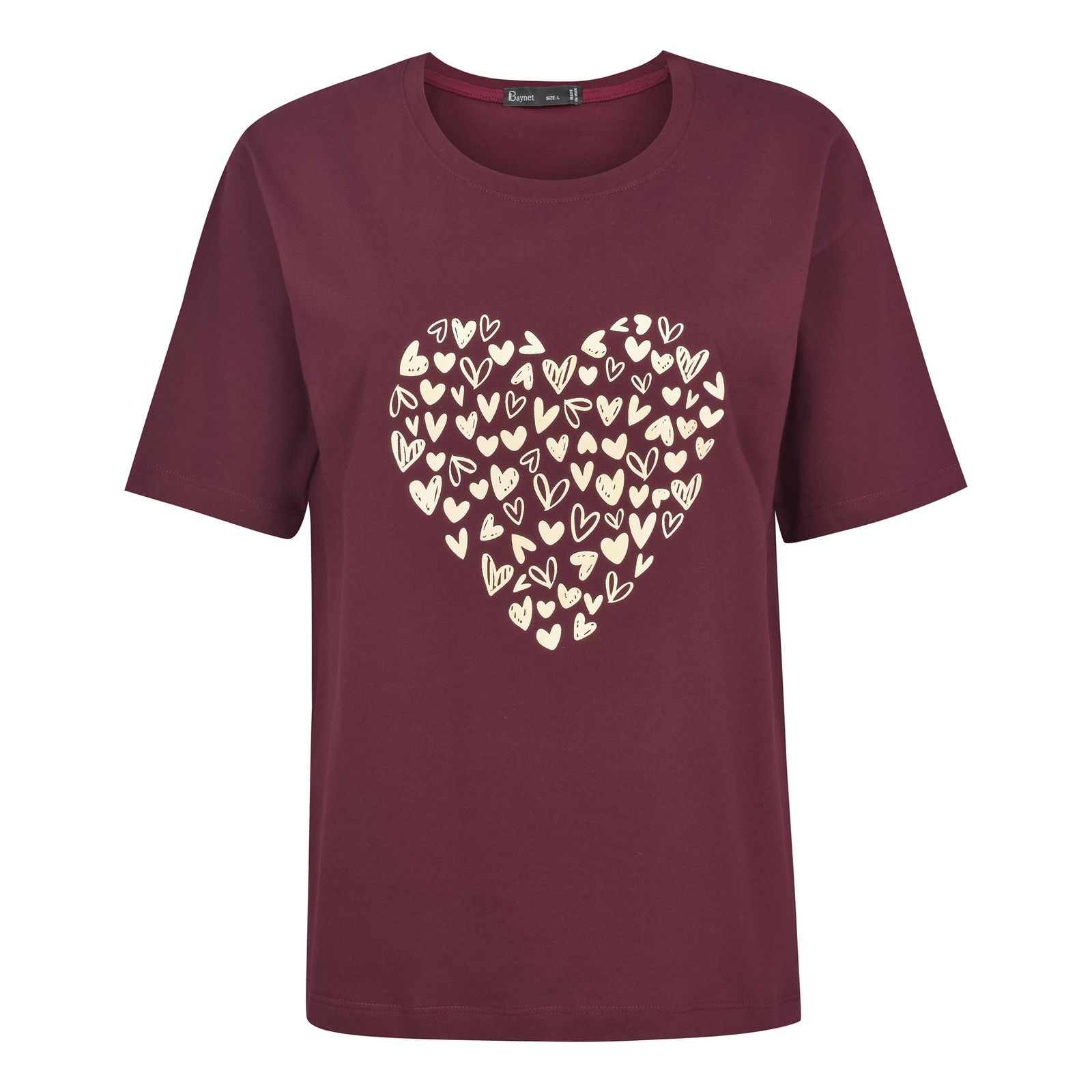 تی شرت آستین کوتاه زنانه باینت مدل 2261792 رنگ زرشکی -  - 1