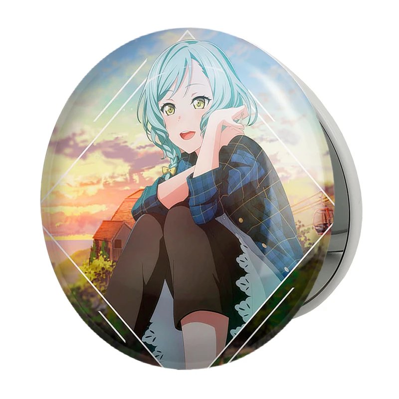 آینه جیبی خندالو طرح دختر انیمه ای مدل تاشو کد 18052 