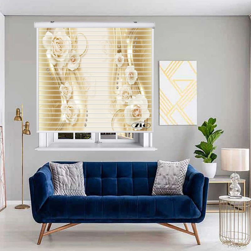 پرده زبرا زیو مدل سیلوئت 3D1279 سایز 150x150 سانتی متر