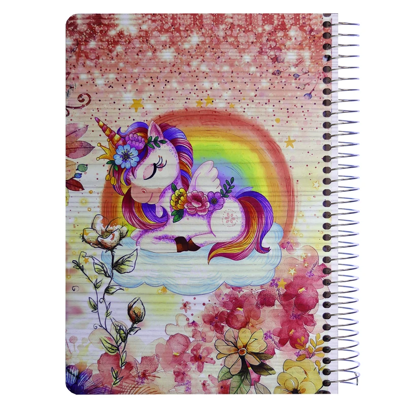 دفتر مشق 60 برگ مدل یونیکورن طرح چوبی کد m001