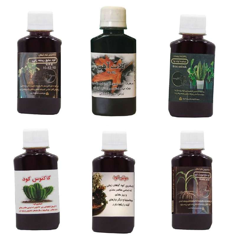 کود مایع فسفر ریشه زایی 10-52-10 و کلات آهن و امینو اسید و هیومیک اسید و کود کاکتوس و مولتی کود مدل life drop حجم 120 میلی لیتر