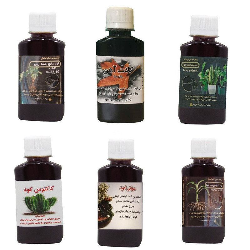 کود مایع فسفر ریشه زایی 10-52-10 و کلات آهن و امینو اسید و هیومیک اسید و کود کاکتوس و مولتی کود مدل life drop حجم 120 میلی لیتر