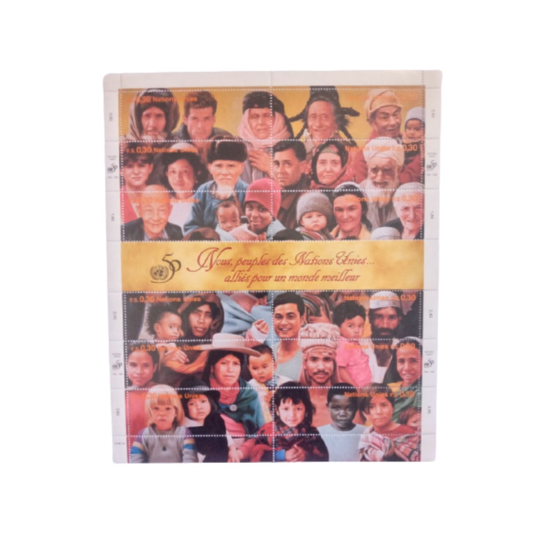 تمبر یادگاری مدل پنجاهمین سالگرد سازمان ملل مجموعه 14 عددی