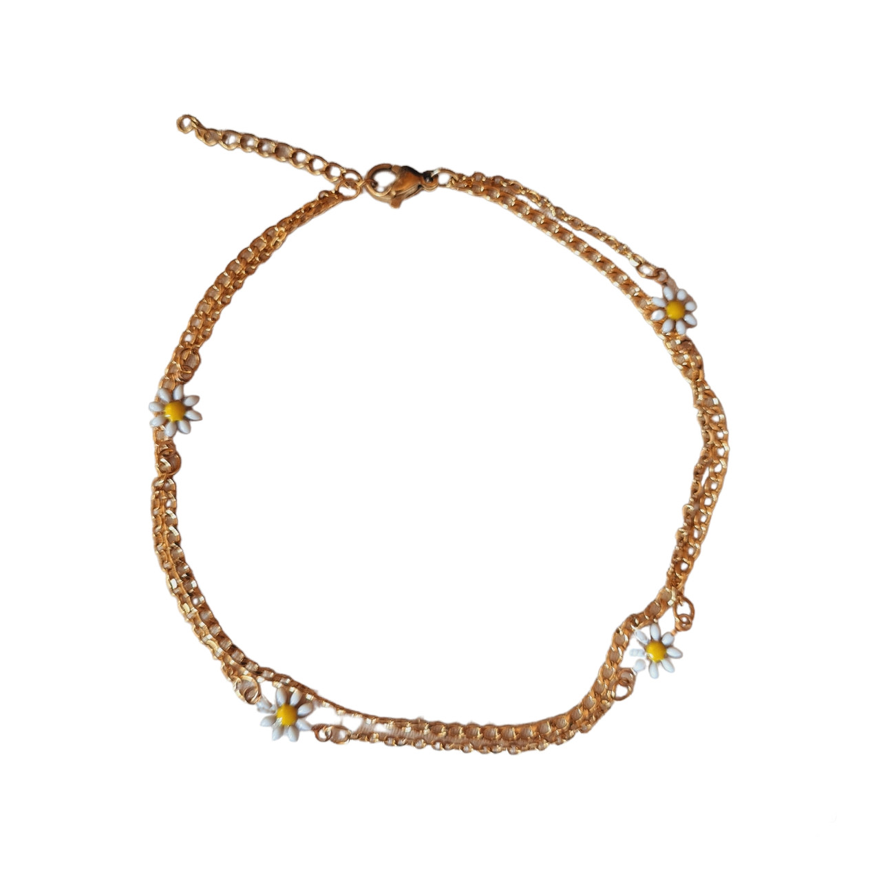 پابند زنانه استینلس استیل مدل بابونه دولاین