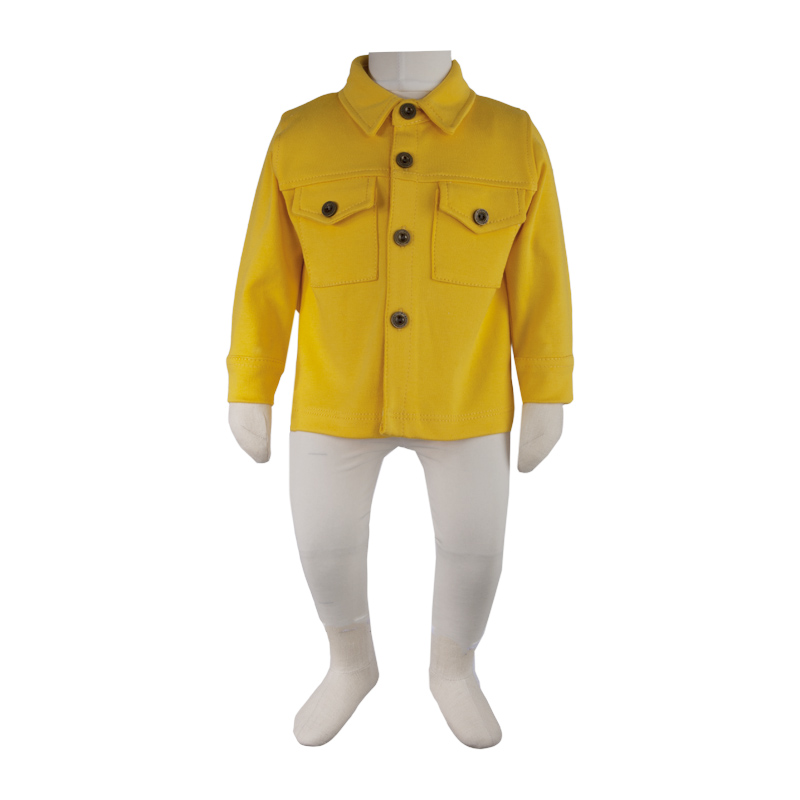 شومیز نوزادی آدمک مدل جیب دار کد 148768 رنگ زرد -  - 2