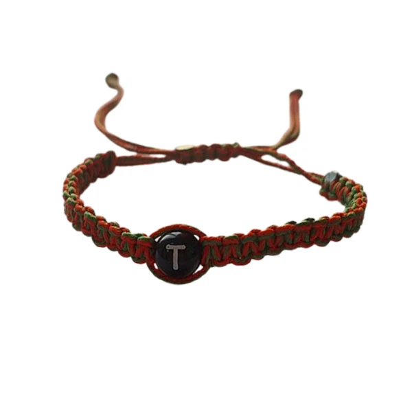 دستبند بافت زنانه طرح حرف T کد HC462