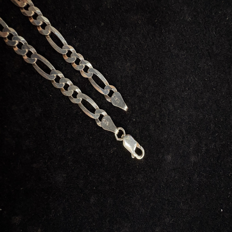 زنجیر نقره مردانه مدل فیگارو کد 13.69