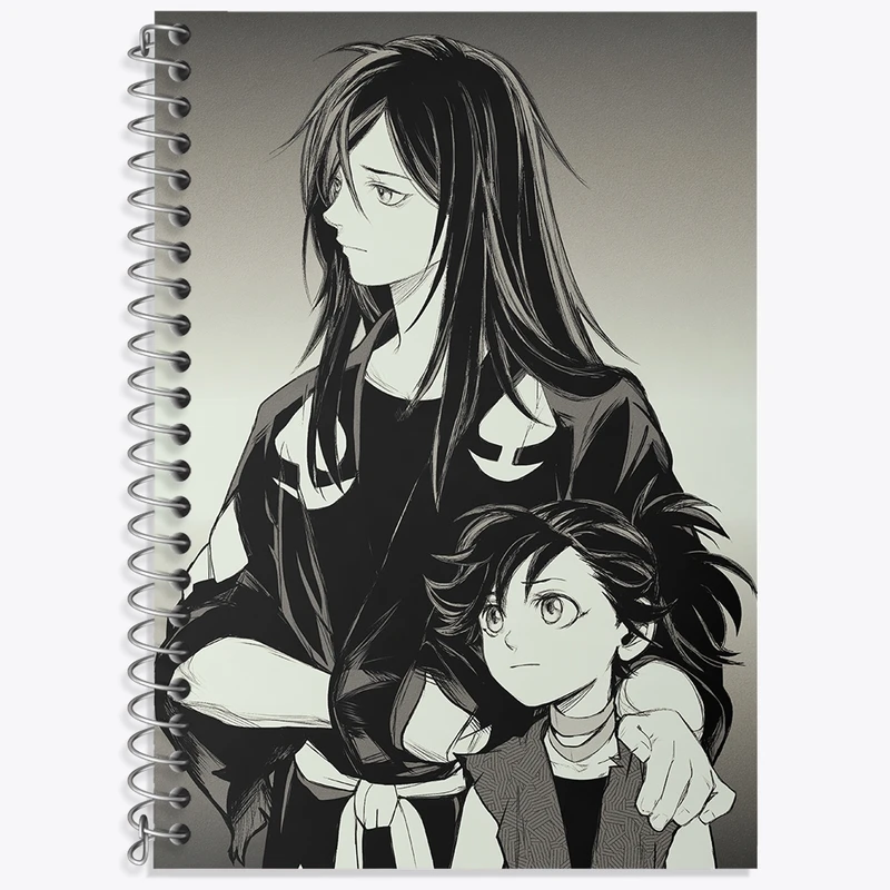 دفتر زبان 50 برگ خندالو مدل دو خط طرح هیاکیمارو انیمه دورورو کد 33604