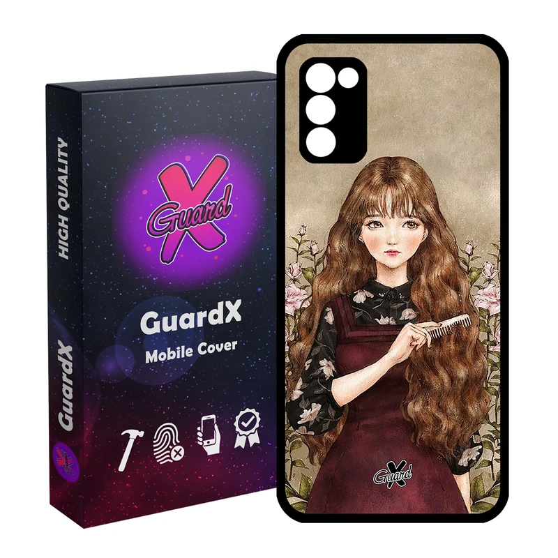 کاور گارد ایکس طرح دختر مدل Glass10246 مناسب برای گوشی موبایل سامسونگ Galaxy A02s / M02s