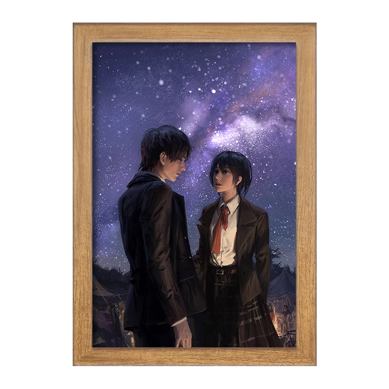 تابلو خندالو مدل ارن و میکاسا انیمه اتک آن تایتان Attack on Titan  کد 18570