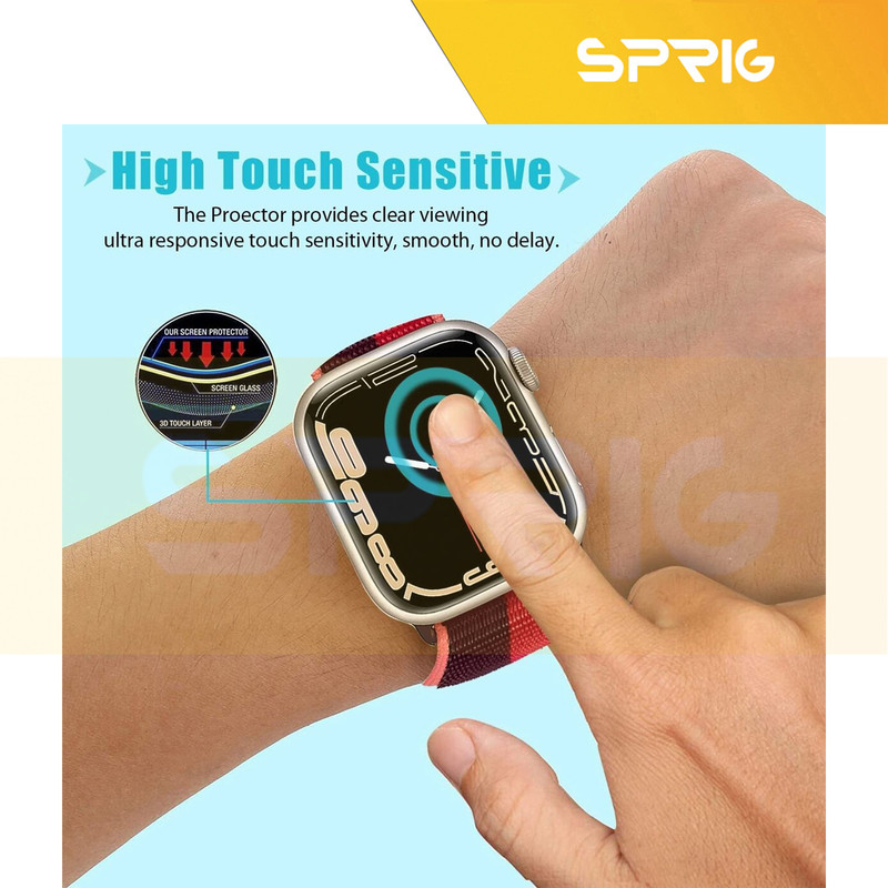 محافظ صفحه نمایش اسپریگ مدل Pmma-SPG مناسب برای اپل واچ Series 10 46mm بسته دو عددی