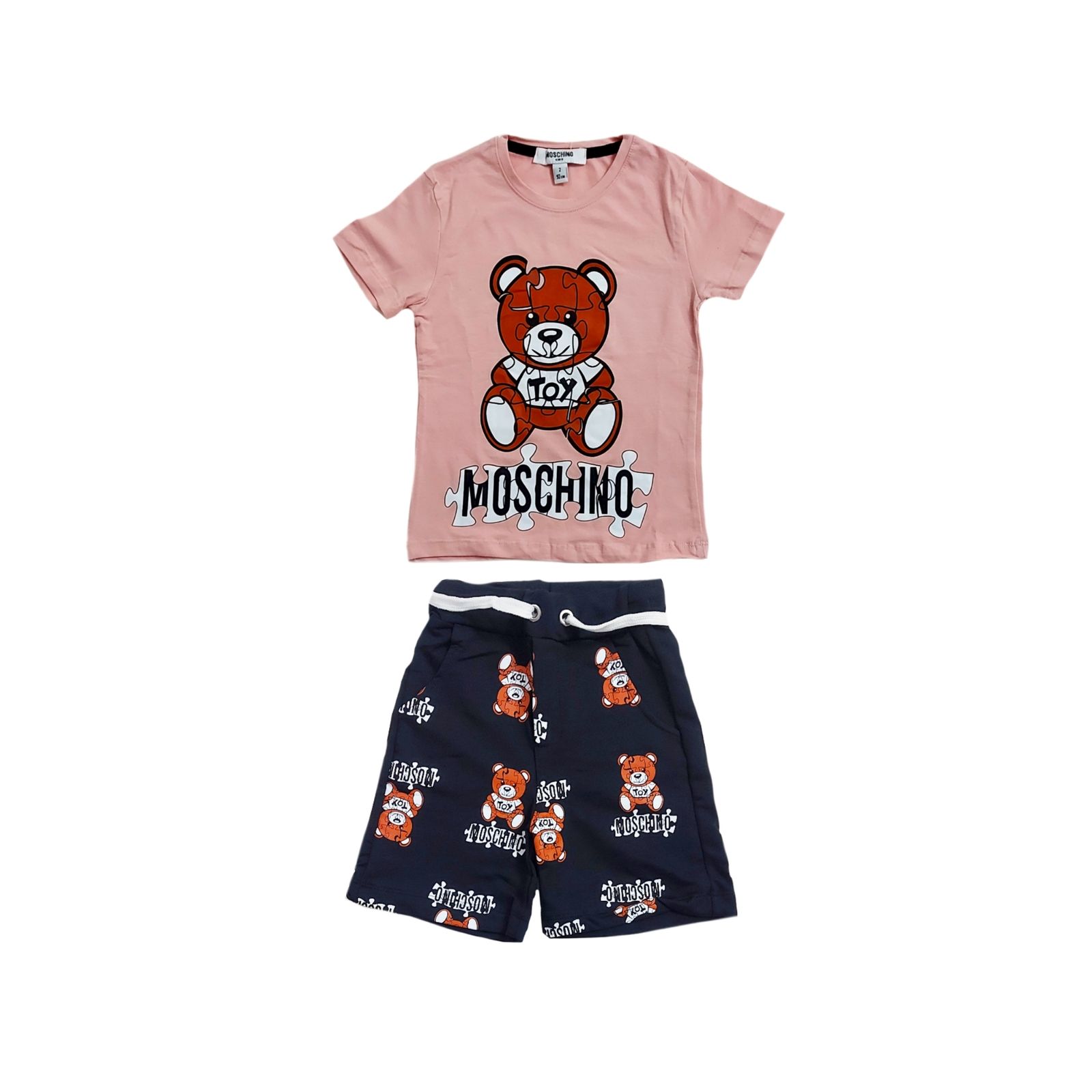 ست تی شرت و شلوارک دخترانه ماسکینو طرح خرس کد 0336 -  - 1