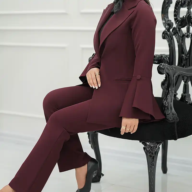 ست کت و شلوار زنانه السانا مدل برگین کد 137413