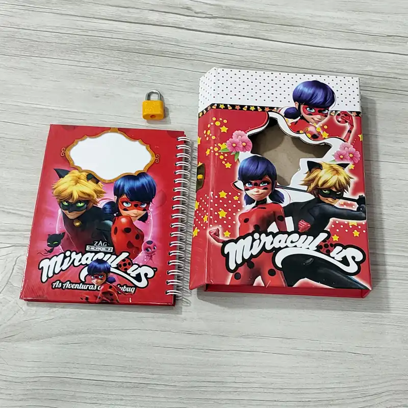 دفترچه خاطرات پیکسل مدل قفل دار طرح دختر کفشدوزکی کد 002