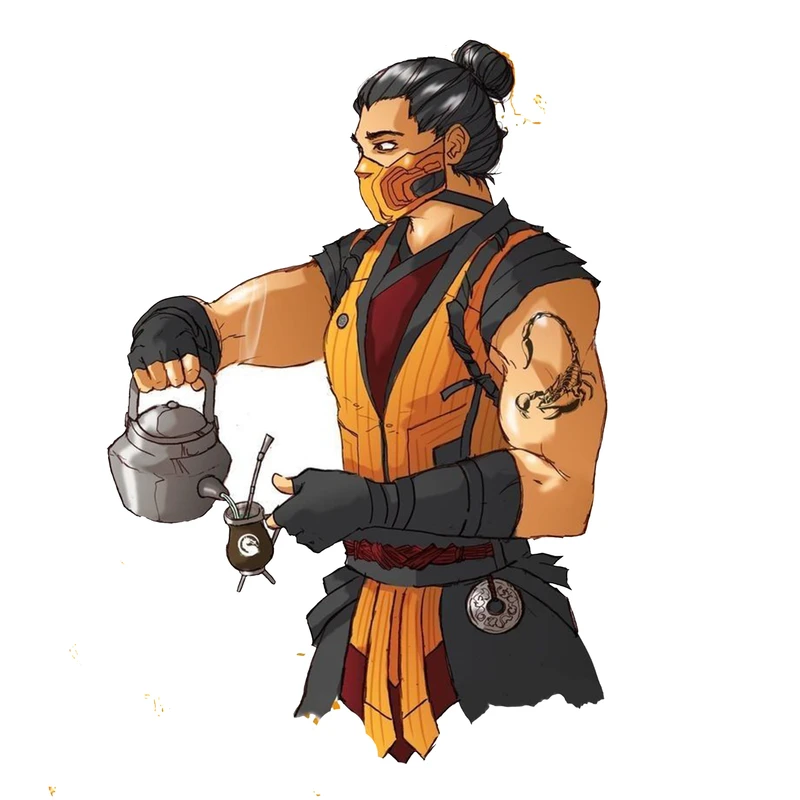 استیکر لپ تاپ و موبایل مدل بازی طرح اسکورپیین مورتال کومبت Scorpion Mortal Kombat کد 4780