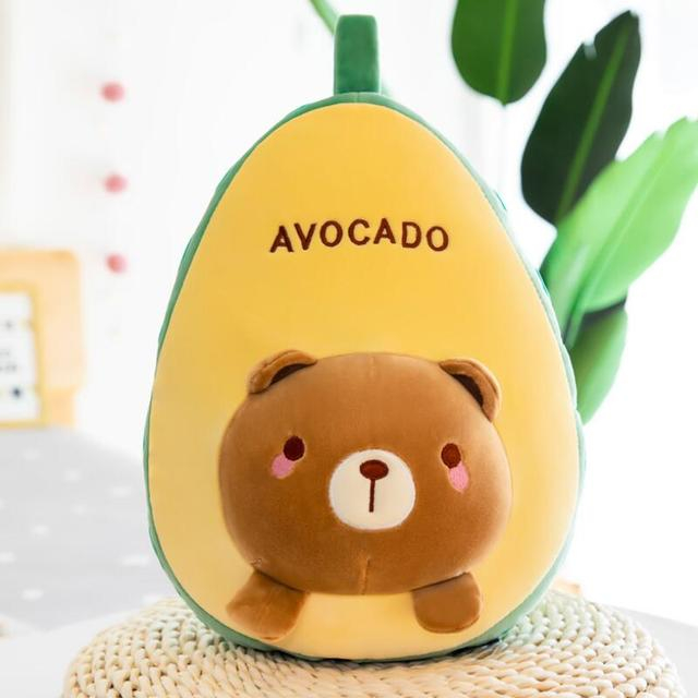 عروسک مدل آواکادو و سر خرس کد I21V ارتفاع 24 سانتی‌متر