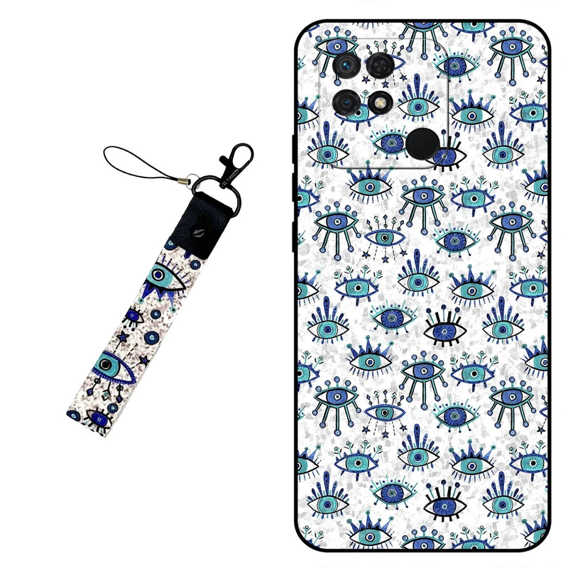 کاور مگافون طرح چشم نظر مدل 6464 مناسب برای گوشی موبایل شیائومی Redmi 10 Power به همراه بند مچی 