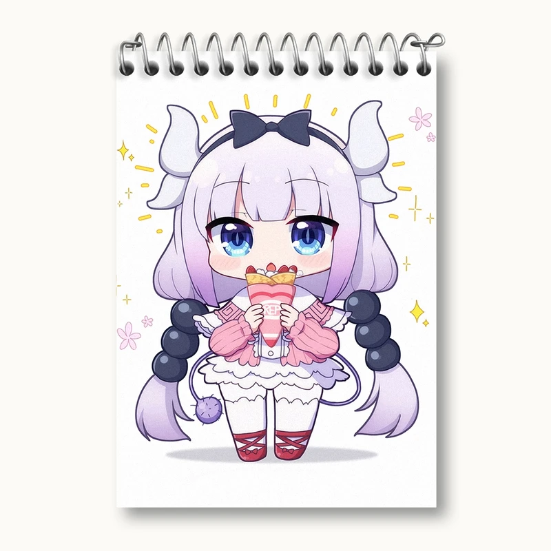 دفتر یادداشت 50 برگ خندالو مدل کانا انیمه اژدهای خدمتکار کوبایاشی کد 36334