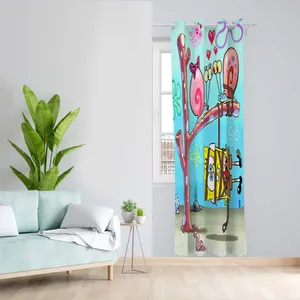 پرده طرح باب اسفنجی مدل مخمل پانچی کد 5600 z سایز 140x200 سانتی متر