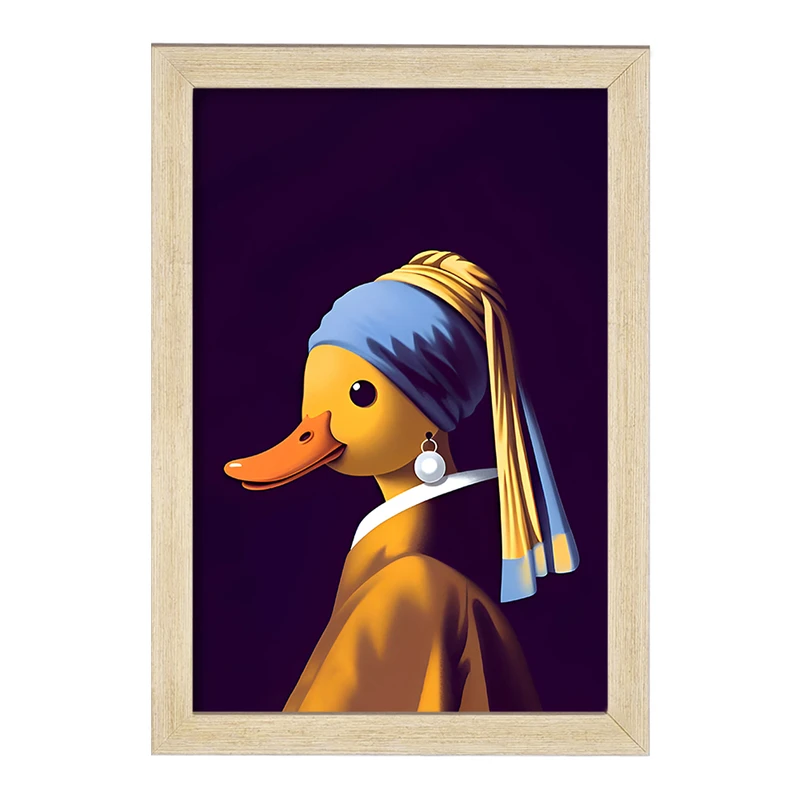 تابلو خندالو مدل اردکی با گوشواره های مروارید کد F7965