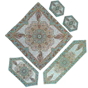 ست 5 تکه رومیزی ترمه طرح افشار