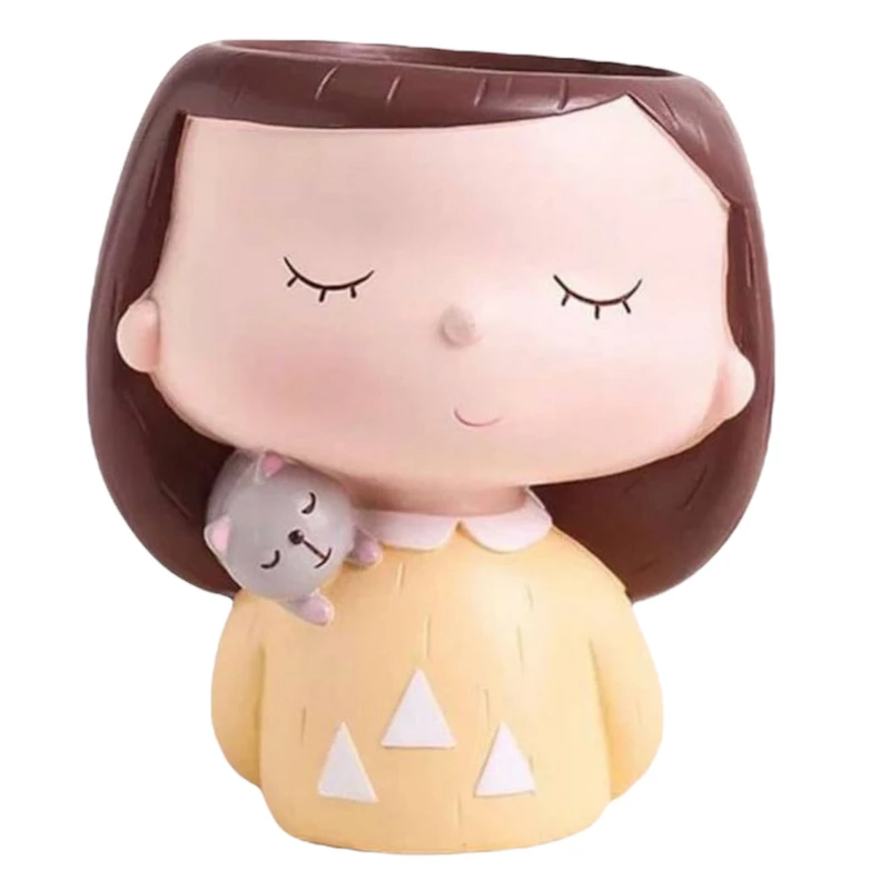 گلدان دکوری مدل دختر گلدان به سر