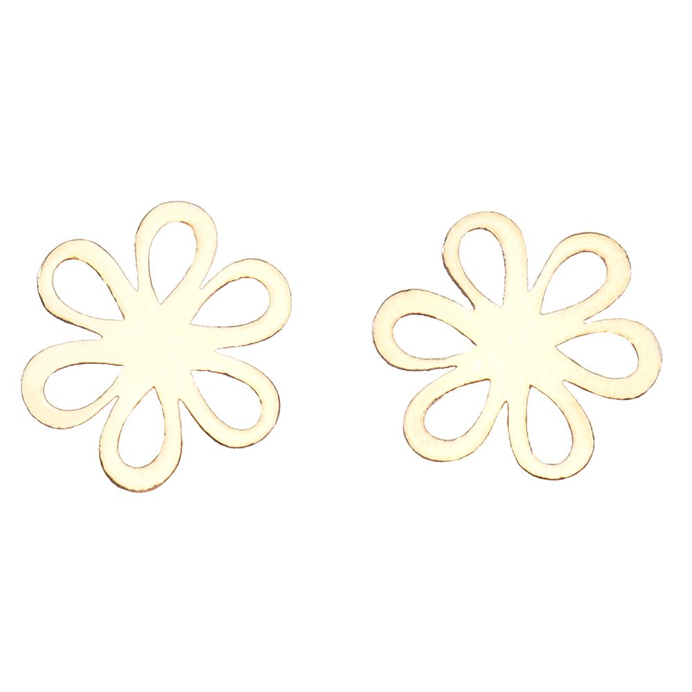 گوشواره طلا 18 عیار زنانه کرابو طرح گل مدل Kr5005 - - 1