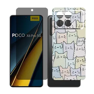 Glass Together model privacy Screen Protector Suitable for Xiaomi Poco X6 Pro Mobile Phone with Back cover sticker