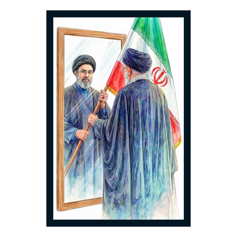 تابلو بکلیت طرح رهبر انقلاب حضرت آیت الله سید مجتبی خامنه ای مدل B-S10625 فریم مشکی
