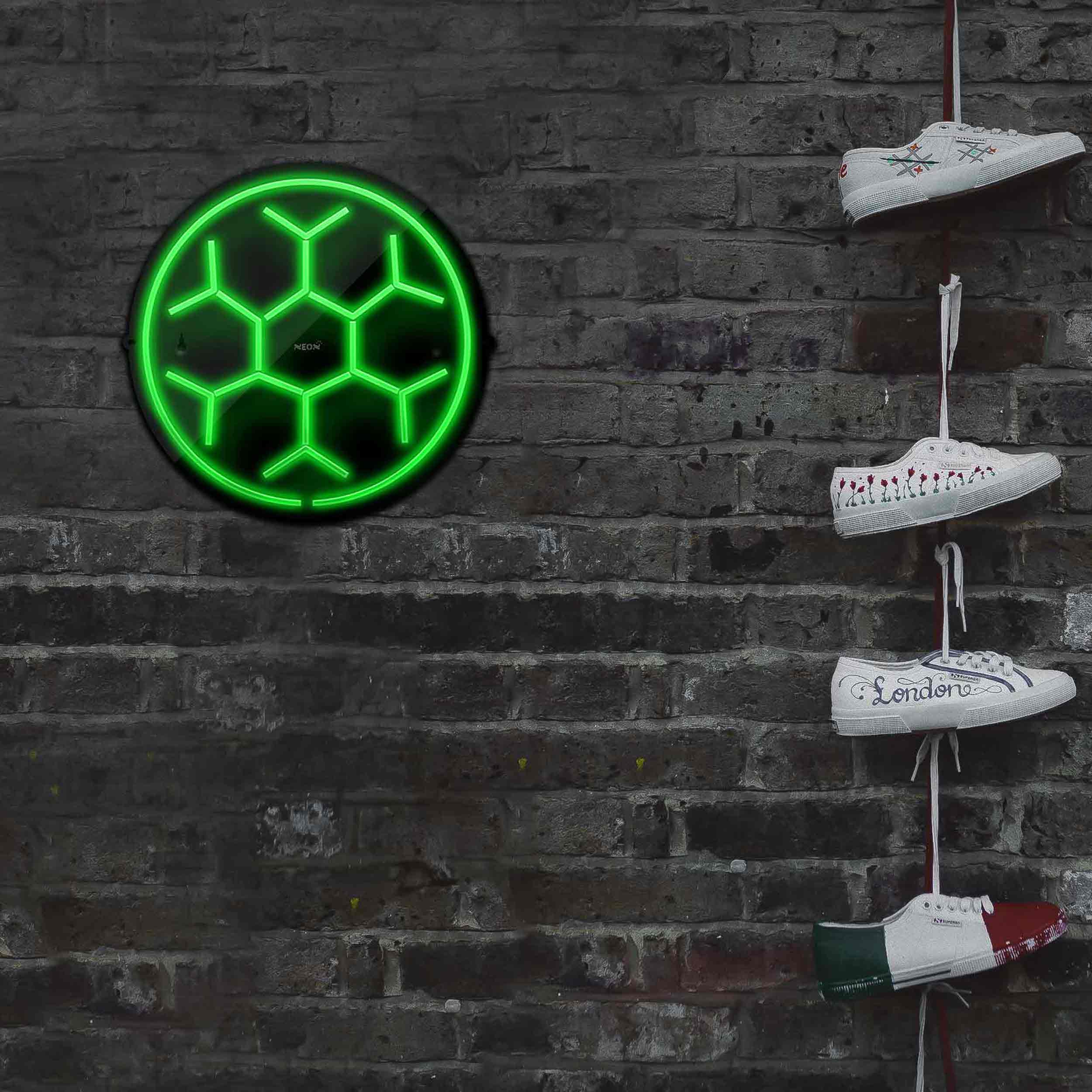 چراغ دیواری نئون دیزاین مدل Soccer-Ball-BL_GR
