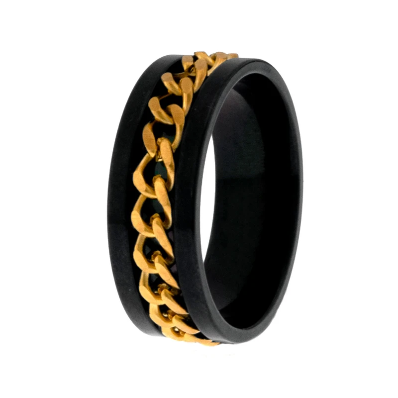 انگشتر برانت طرح اسپینردار ساده مشکی