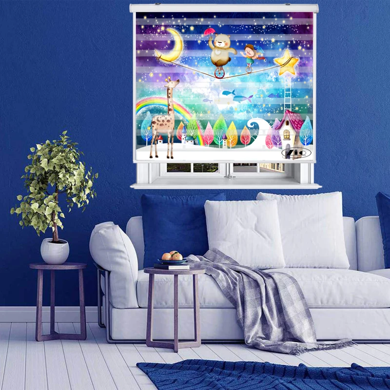 پرده زبرا زیو کد K3078 سایز 150X150 سانتی متر