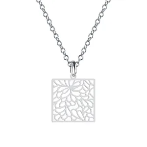 گردنبند نقره زنانه هایکا مدل قاب گل کد n.ha2-754