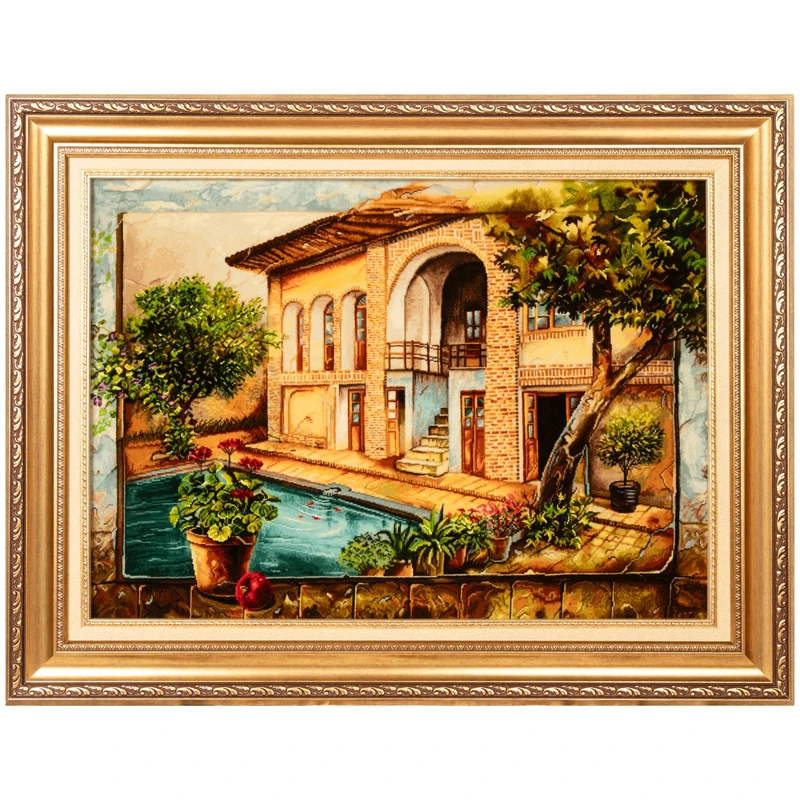 تابلو فرش دستباف سی پرشیا طرح خانه مادربزرگ کد 904306