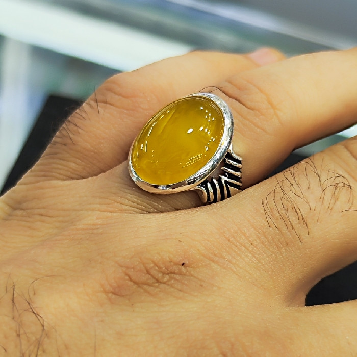 انگشتر نقره مردانه مدل سنگ شرف الشمس کد 2862 انگشتر نقره مردانه مدل سنگ شرف الشمس کد 2862