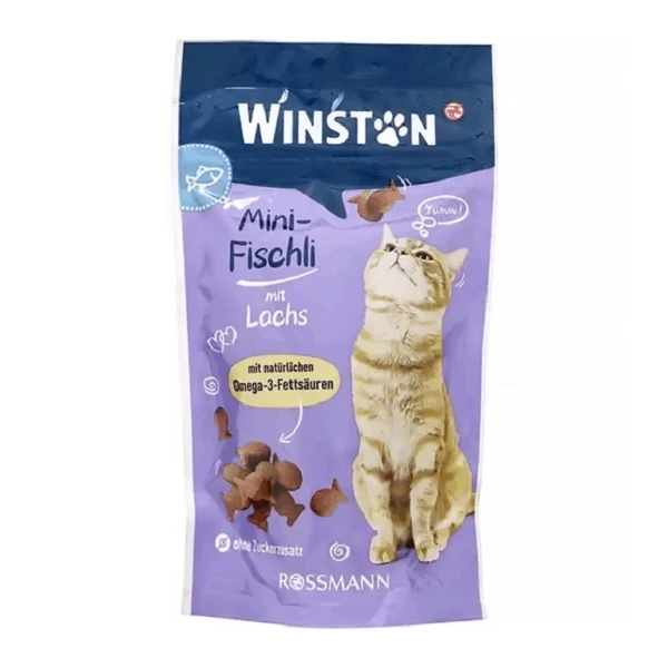 تشویقی گربه وینستون مدل mini fischli با طعم ماهی قزل آلا وزن 50 گرم