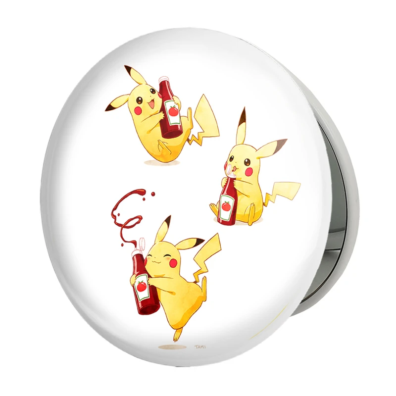 آینه جیبی خندالو طرح پیکاچو انیمه پوکمون مدل تاشو کد 17413 