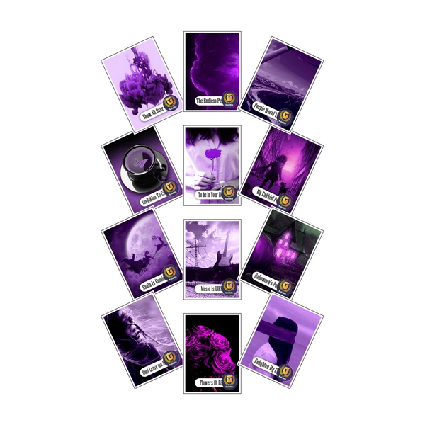 استیکر کالامیکس مدل انیمه پنتون طرح life is purple مجموعه 12 عددی