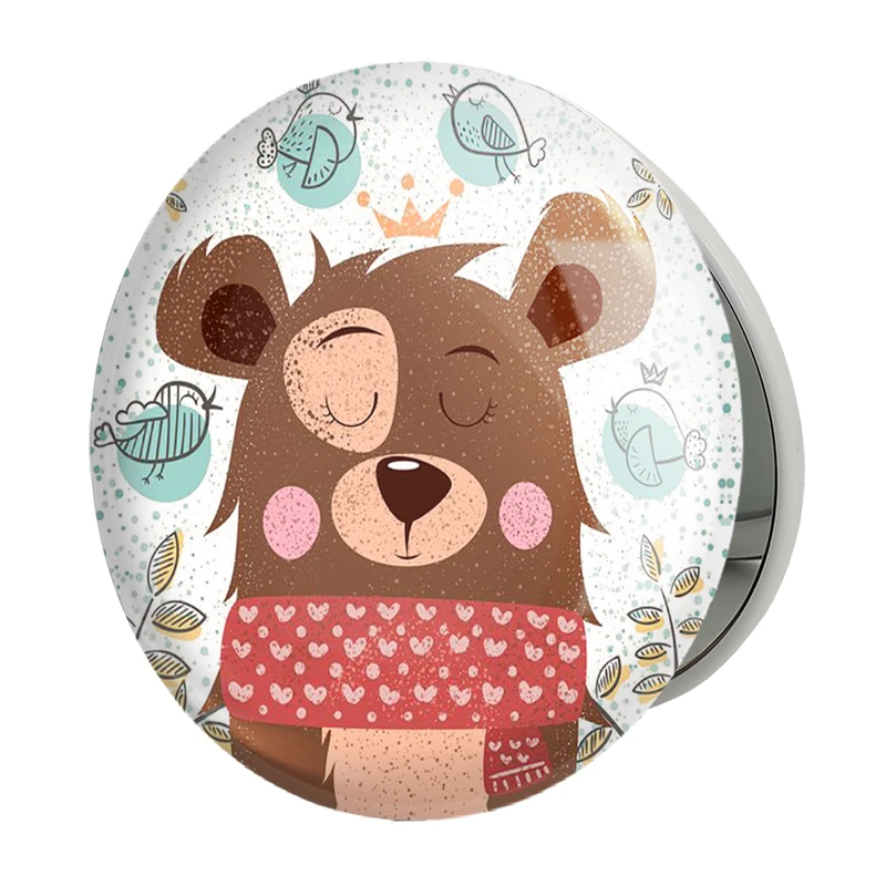 آینه جیبی خندالو طرح خرس مدل تاشو کد 5047 