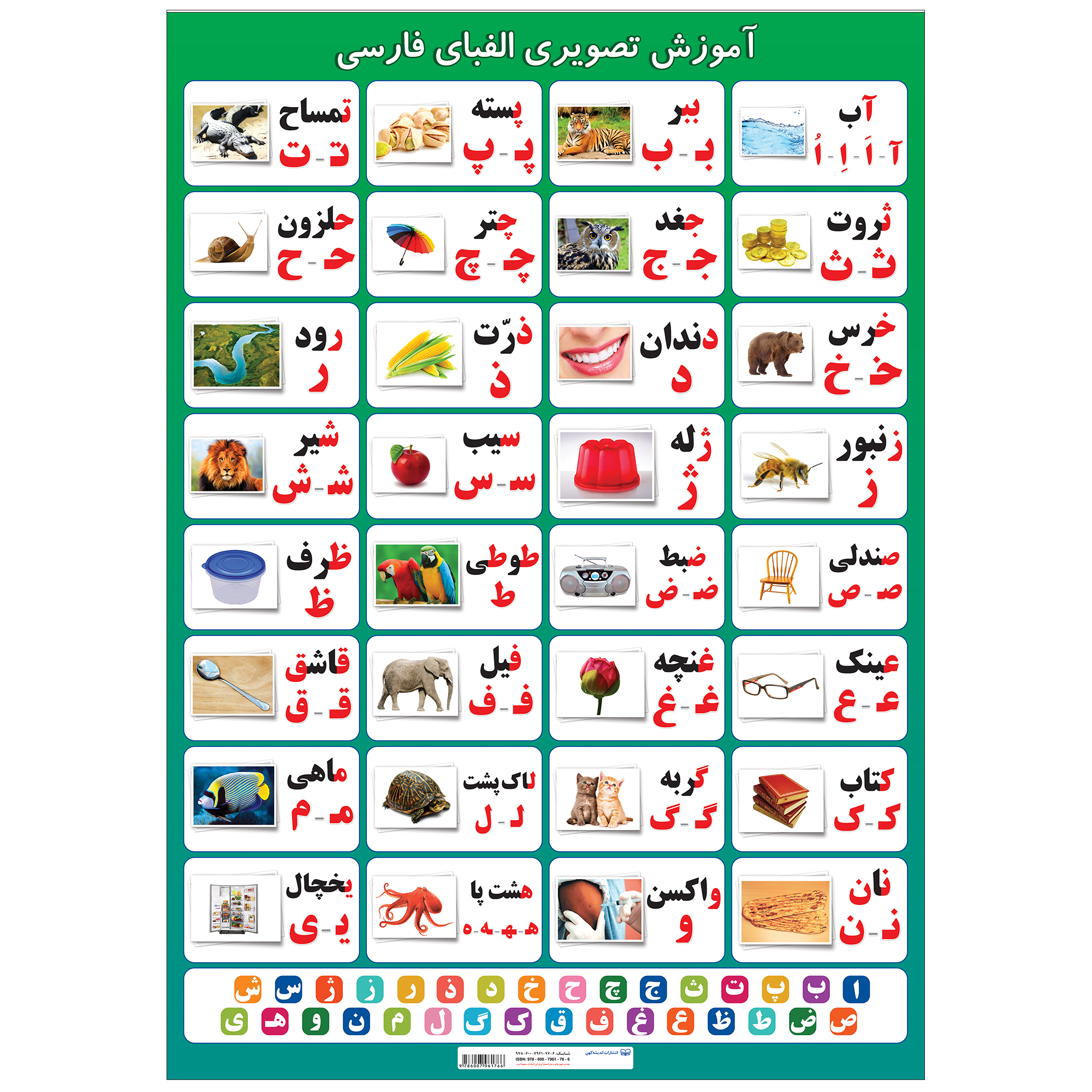 پوستر آموزشی اندیشه کهن مدل الفبای فارسی کد 780