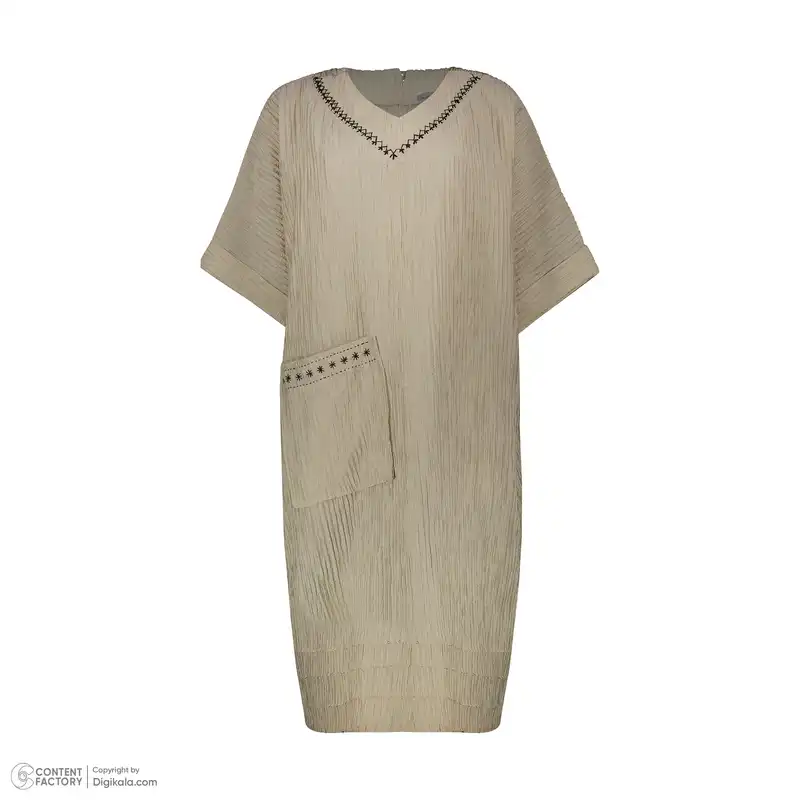 پیراهن زنانه دیجی استایل اسنشیال مدل scp-10 رنگ کرم