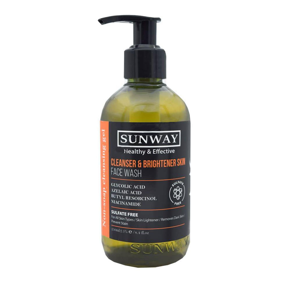 مراقبت پوست ژل شستشو صورت سان وی مدل Brightener حجم 250 میلی لیتر