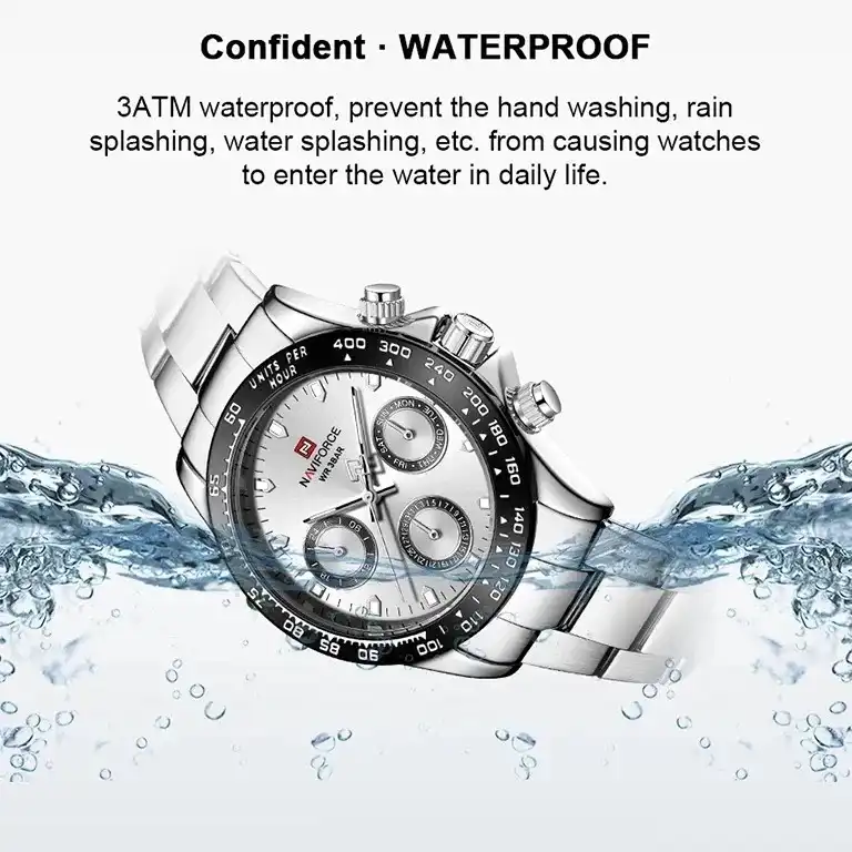 ساعت مچی عقربه ای نیوی فورس مدل تارخ دار روز شمار