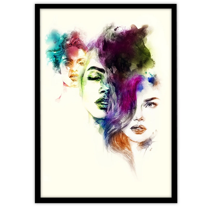 تابلو بکلیت طرح نقاشی آبرنگی چهره مدل B-15307