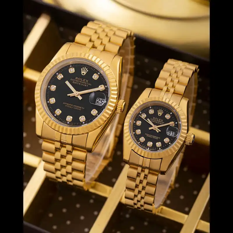 ست ساعت مچی عقربه ای  زنانه و مردانه  مدل دیت جاست کد 3