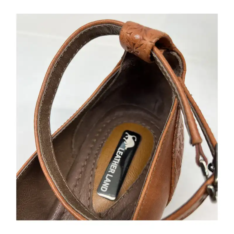 کفش زنانه سرزمین چرم کد 958 رنگ عسلی