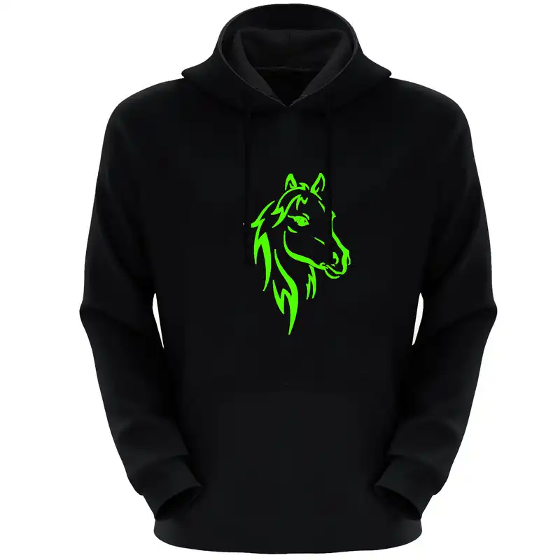 هودی زنانه مدل اسب E500 رنگ مشکی