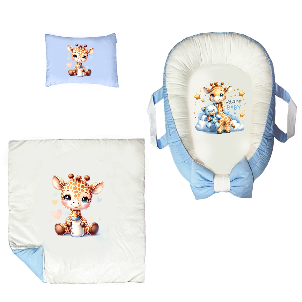 سرویس خواب 3 تکه نوزاد پادآفرین مدل گارد محافظ طرح زرافه کد PG091