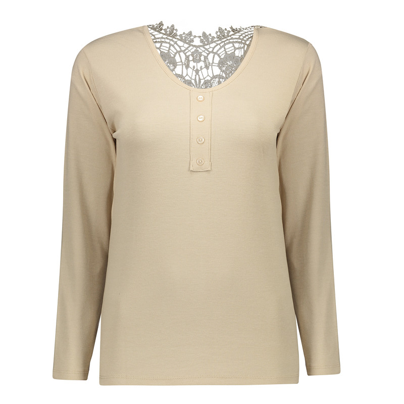 بلوز آستین بلند زنانه مدل پشت گیپور کد 110303.5